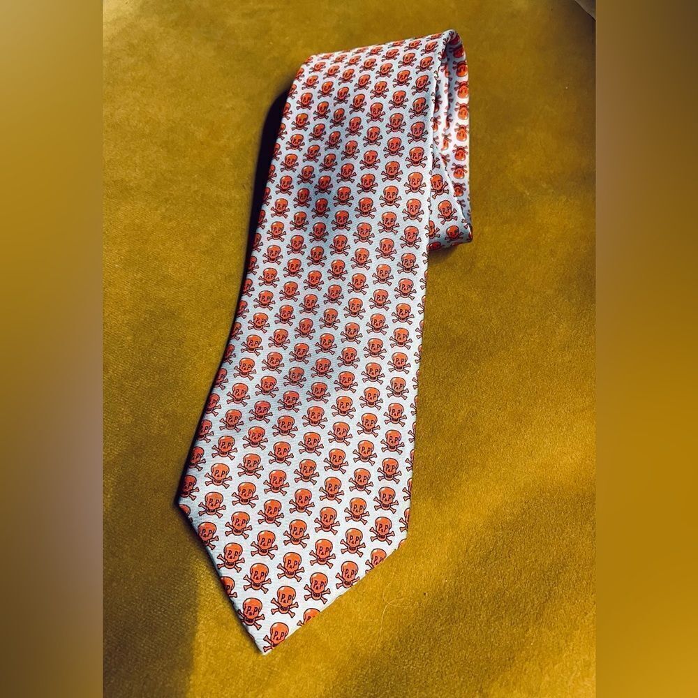 Prep & Pauper Philadelphia Silk Necktie Skull Crossbone Print